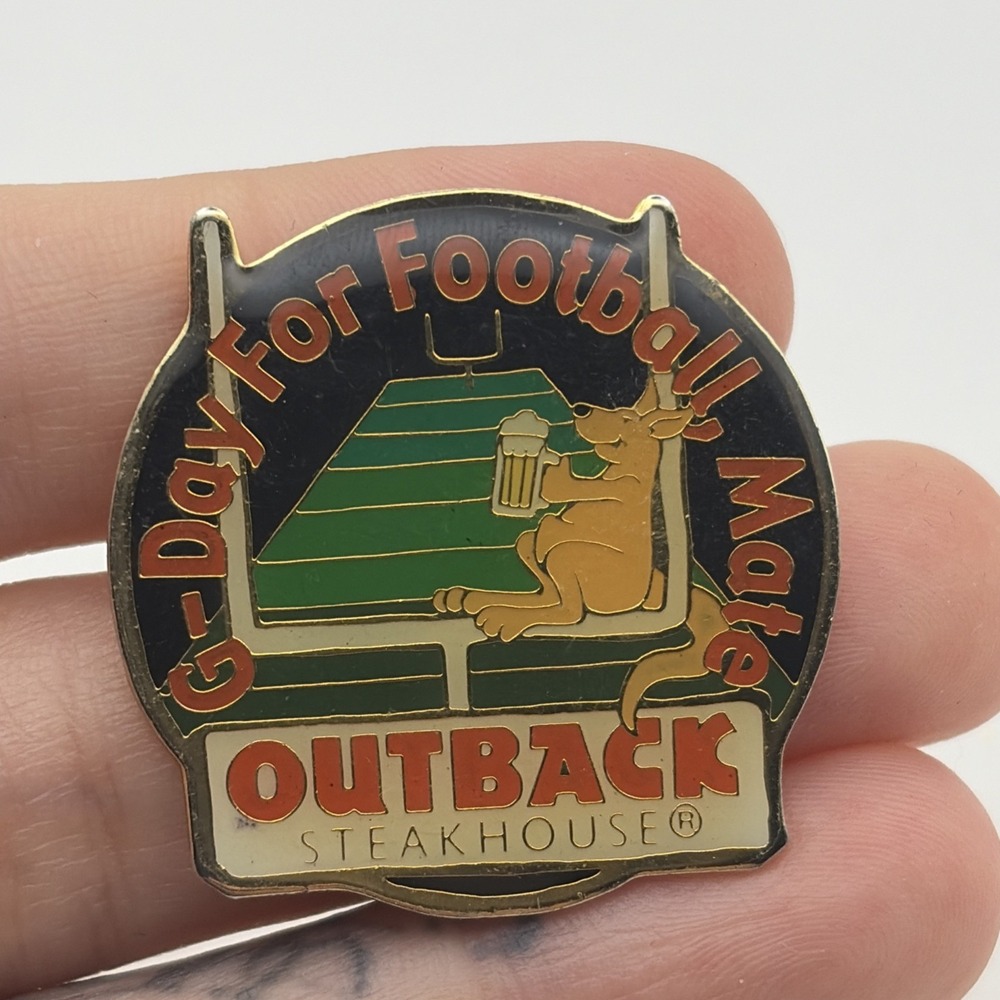 Outback Steakhouse G’Day For Football Mate Kangaroo Lapel Hat Pin